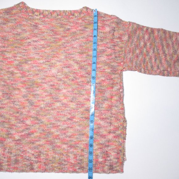 Anthropologie Pilcro Deep V Sweater -  Pink Spacedye Combo XXS 2XS 00 - Picture 5 of 9